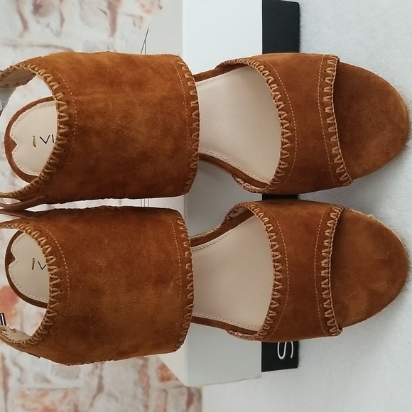 New Via Spiga Izett Suede Espadrille Wedge Sandals - Picture 8 of 11